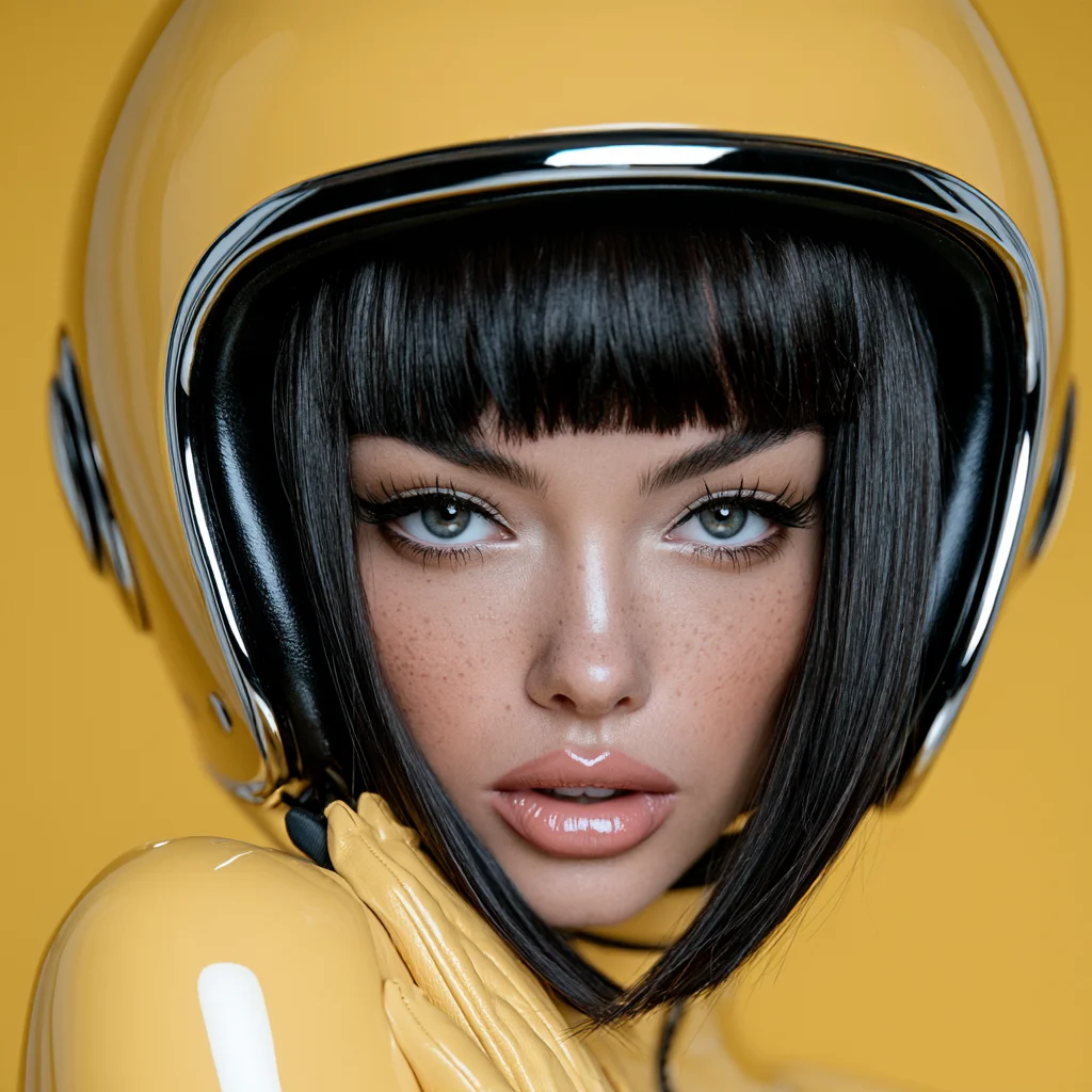 Before: a girl in a yellow helmet
